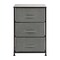 Emma and Oliver 3 Drawer Vertical Storage Dresser with Wood Top & Fabric Pull Drawers